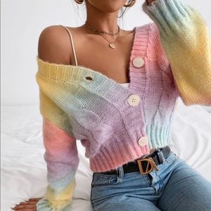 💥OMBRÉ CABLE KNIT DROP SHOULDER CARDIGAN💥